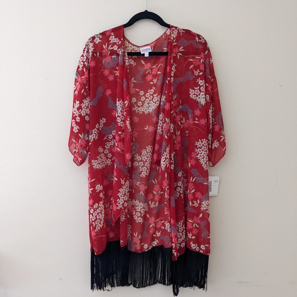 Fringed Cheery Blossom Kimono